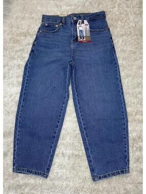 Levi's Baggy Barrel medium wash denim jeans Youth 8Reg high rise tapered leg